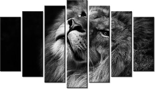 80CM 140CM OBRAZ 7 ELEM SREBRNY LEW ŚCIENNY na Arena.pl