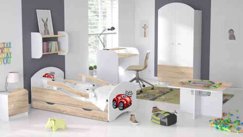 Łóżko dziecięce LEO 180x80 biało-sonoma na Arena.pl