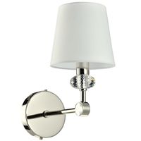 Ścienna LAMPA klasyczna DOHA W01292WH NI Cosmolight sypialniany kinkiet abażurowy z kryształkami biały