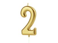 Świeczka urodzinowa cyfra "2", złota