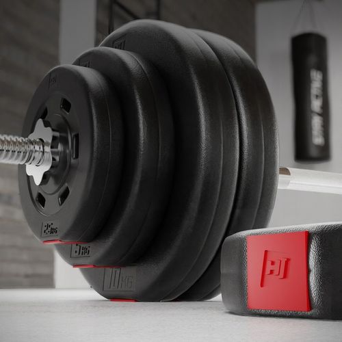 Zestaw obciążeń bitumicznych 40kg do hantli sztang gryfu ścięte 4x10kg na Arena.pl