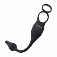 evolved novelties plug & tug black - zestaw z wibrującym pierścieniem