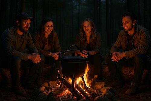 KOCIOŁEK ŻELIWNY 8L WISZĄCY GARNEK MYŚLIWSKI DO PIECZONEK OGNISKO IRON na Arena.pl