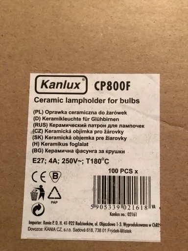 Oprawka do żarówki E27 ceramiczna 100 sztuk zdjęcie 2