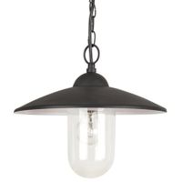 Ogrodowa LAMPA wisząca VIGO 8687 Rabalux metalowa OPRAWA kopuła ZWIS industrialny IP44 czarny matowy biały przezroczysty