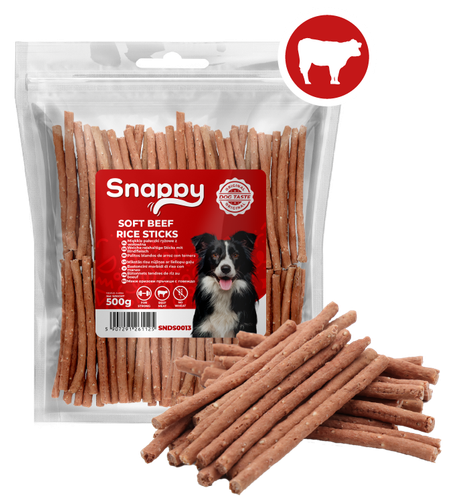 Pałeczki wołowe dla psa - przysmak z wołowiną i ryżem 500g SNAPPY na Arena.pl