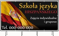 BANER REKLAMOWY 130x80cm RÓŻNE WZORY oczkowany SZKOŁA HISZPŃSKIEGO