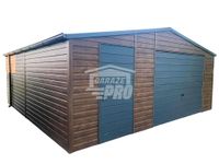 Garaż blaszany 6x6 Brama + drzwi + 2x okno dwuspadowy GP119