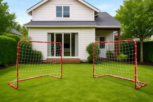 2x BRAMKA PIŁKARSKA ZESTAW DO PIŁKI NOŻNEJ SKŁADANE OGRODOWE 182x122 ZESTAW na Arena.pl