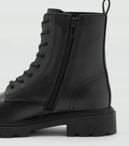 MANGO Botki sznurowane ze skóry R36 zdjęcie 1