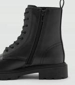 MANGO Botki sznurowane ze skóry R36