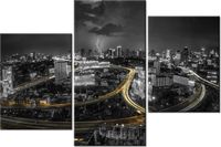 60 90CM OBRAZ 3 ELEM NOC BANGKOKU ŚCIENNY DRUK PŁÓTNO