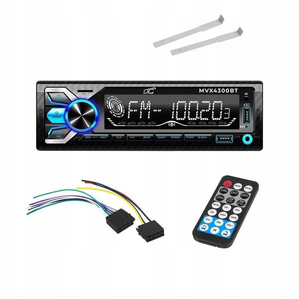 Radio samochodowe 1DIN Bluetooth USB Pilot ISO zdjęcie 1