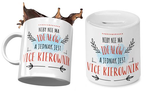 Dla Vice Kierownika Zestaw Kubek + Skarbonka Z Nadrukiem Ze Zdjęciem na Arena.pl