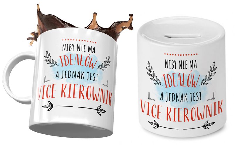 Dla Vice Kierownika Zestaw Kubek + Skarbonka Z Nadrukiem Ze Zdjęciem zdjęcie 1