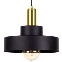 Loftowa LAMPA wisząca KET895 okrągła OPRAWA metalowy zwis czarny złoty