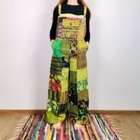 Ogrodniczki PATCHWORK - Zielone Tony | Indie