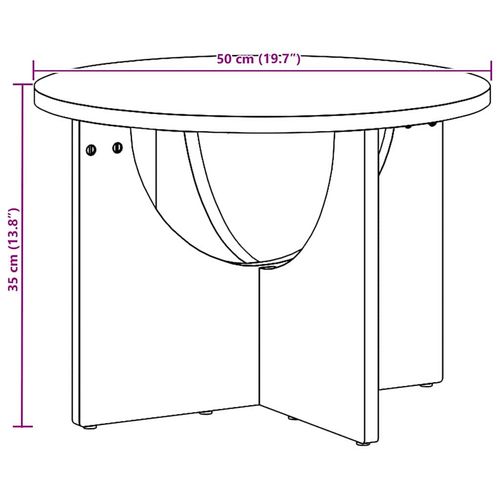 Stolik kawowy Woskowy brąz 50 x 50 x 35 cm Lite drewno sosnowe na Arena.pl