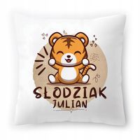 Poduszka Dla Juliana Na Urodziny Ze Zdjęciem Na Prezent Biała 40X40 Cm