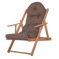Leżak ogrodowy, drewniany Borneo 3-stopniowa regulacja i poduszka, balkonowy brązowy