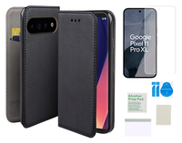 Etui z klapką do GOOGLE PIXEL 11 PRO XL czarny case + folia ochronna TPU