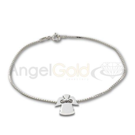 SREBRNA BRANSOLETKA CELEBRYTKA ANIOŁEK PRÓBA SREBRA 925 GRAWER GRATIS zdjęcie 4