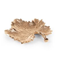 Patera metalowa Liść DALIA 21X21X3 złota