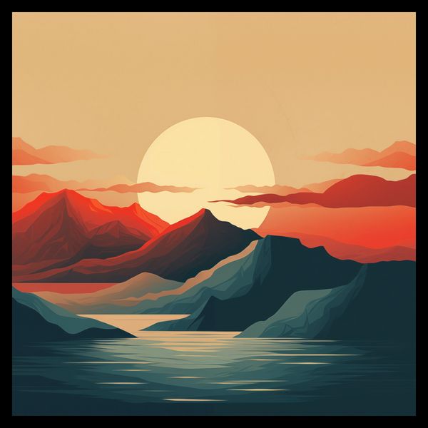 Plakat 50x50cm Zachód Słońca nad Górami zdjęcie 2