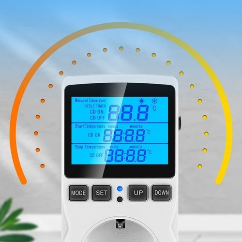 TERMOSTAT ELEKTRONICZNY REGULATOR TEMPERATURY GNIAZDO SIECI 230V MAX. 3680W na Arena.pl