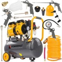 KOMPRESOR BEZOLEJOWY 24L SPRĘŻARKA 8 BAR 220l/min CICHY DUŻY ZESTAW