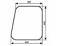 Szyba drzwi góra prawa ciągnika MF-235 kabina Luboń