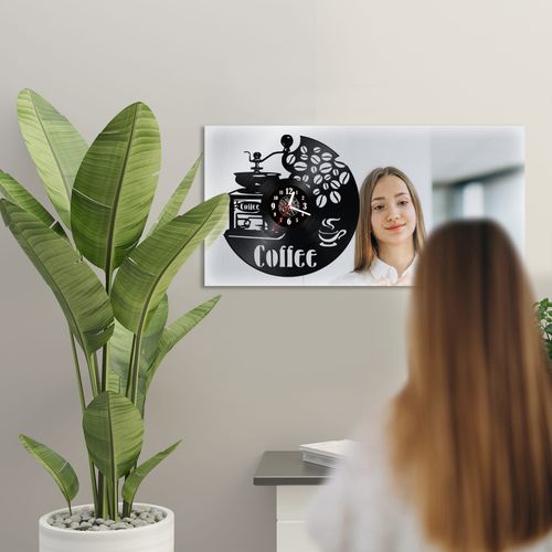 Zegar Ścienny z płyty winylowej na lustrze JEDZENIE  19 wzorów 59x29cm na Arena.pl