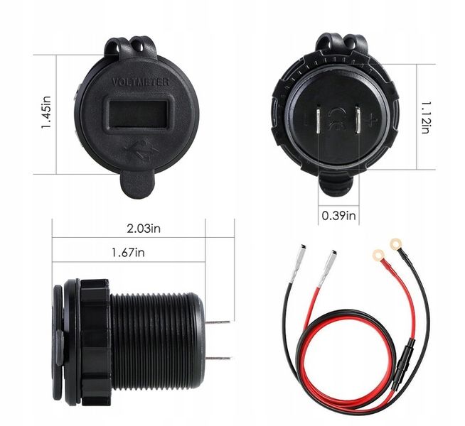 ŁADOWARKA SAMOCHÓD 2x USB QC3.0 WOLTOMIERZ 3A ALU zdjęcie 10