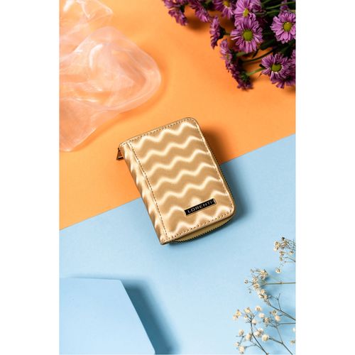 mały portfel damski ze skóry naturalnej ze wzorem fal - lorenti na Arena.pl