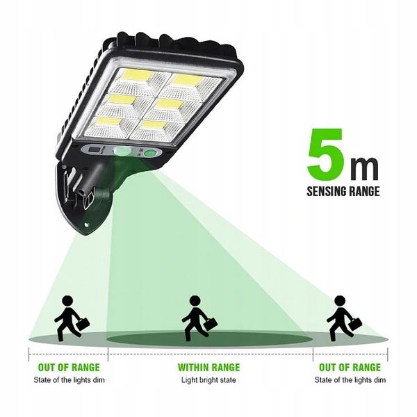 Mini latarnia solarna 6 x COB pilot+czujnik ruchu. zdjęcie 4