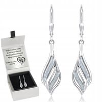 Kolczyki Srebrne wiszące Rodowane SREBRO PRÓBA 925 GRAWER na WALENTYNKI