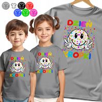 KOSZULKA DZIECIĘCA - NA DZIEŃ KROPKI EMOTKA KOLOROWE KROPKA WZORY - 134 M