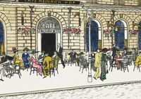 Plakat 29,7x21cm Kawiarnia Heinrichhof, Moriz Jung Vintage do Salonu