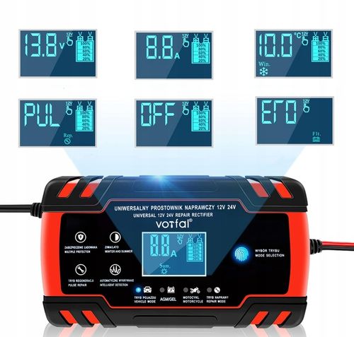 ŁADOWARKA PROSTOWNIK DO AKUMULATORA 12/24V AGM ŻEL na Arena.pl
