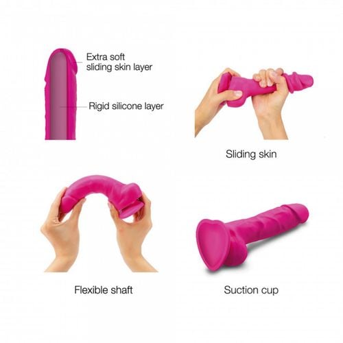 sliding skin realistic dildo fuchsia l na Arena.pl