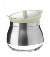 Cukiernica szklana tworzywo stal nierdzewna PAOLA kremowa