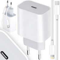 SZYBKA ŁADOWARKA DO IPHONE KOSTKA 20W + KABEL 1M / USB-C - IPHONE LIGHTING