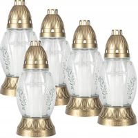 Znicz Szklany Klasyczny BISPOL - wysokość 25.5cm z wkładem parafinowym 30h