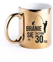 Elegancki złoty srebrny Kubek z grawerem PREZENT NA URODZINY DLA WĘDKARZA