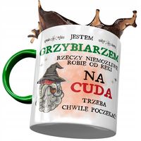 Kubek Zielony Dla Grzybiarza Na Cuda Trzeba Chwile Z Nadrukiem Ze Zdjęciem