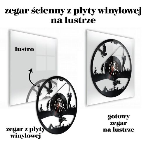 Zegar Ścienny z płyty winylowej na lustrze HOBBY 23 wzory 30x30 cm na Arena.pl