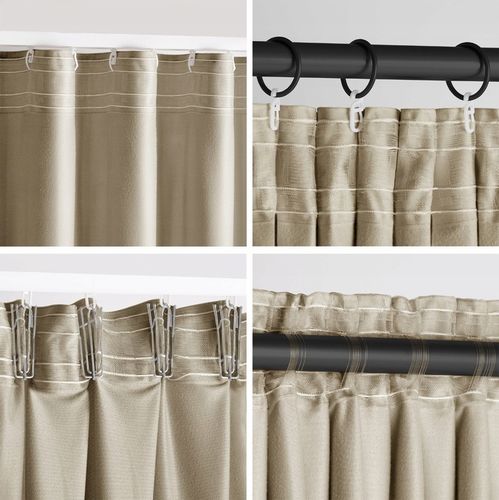 RESTILO Zasłona welurowa plus szarfa na taśmie wave multi 140x245 Beżowa na Arena.pl