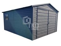 Garaż Blaszany 4x5 - Brama dwuskrzydłowa okno dach dwuspadowy  TKD210