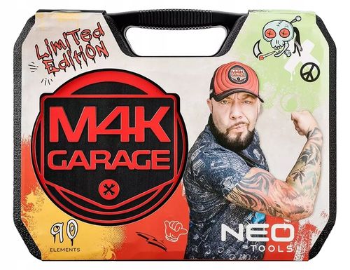 ZESTAW NARZĘDZI M4K GARAGE NEO TOOLS 90 el. WALIZKA KLUCZE NASADOWE 10-100 na Arena.pl