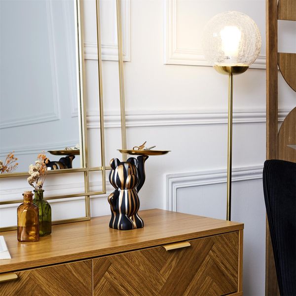 Figurka Deco Bear z tacą czarna zdjęcie 2